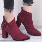 Women's Ankle Boots Pointed-toe Zipper Shoes