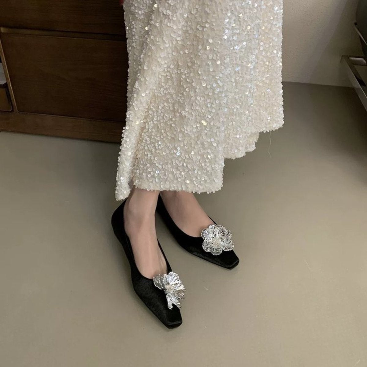 Women's Arrival Square Toe Flats Pointed Slip-on Shoes