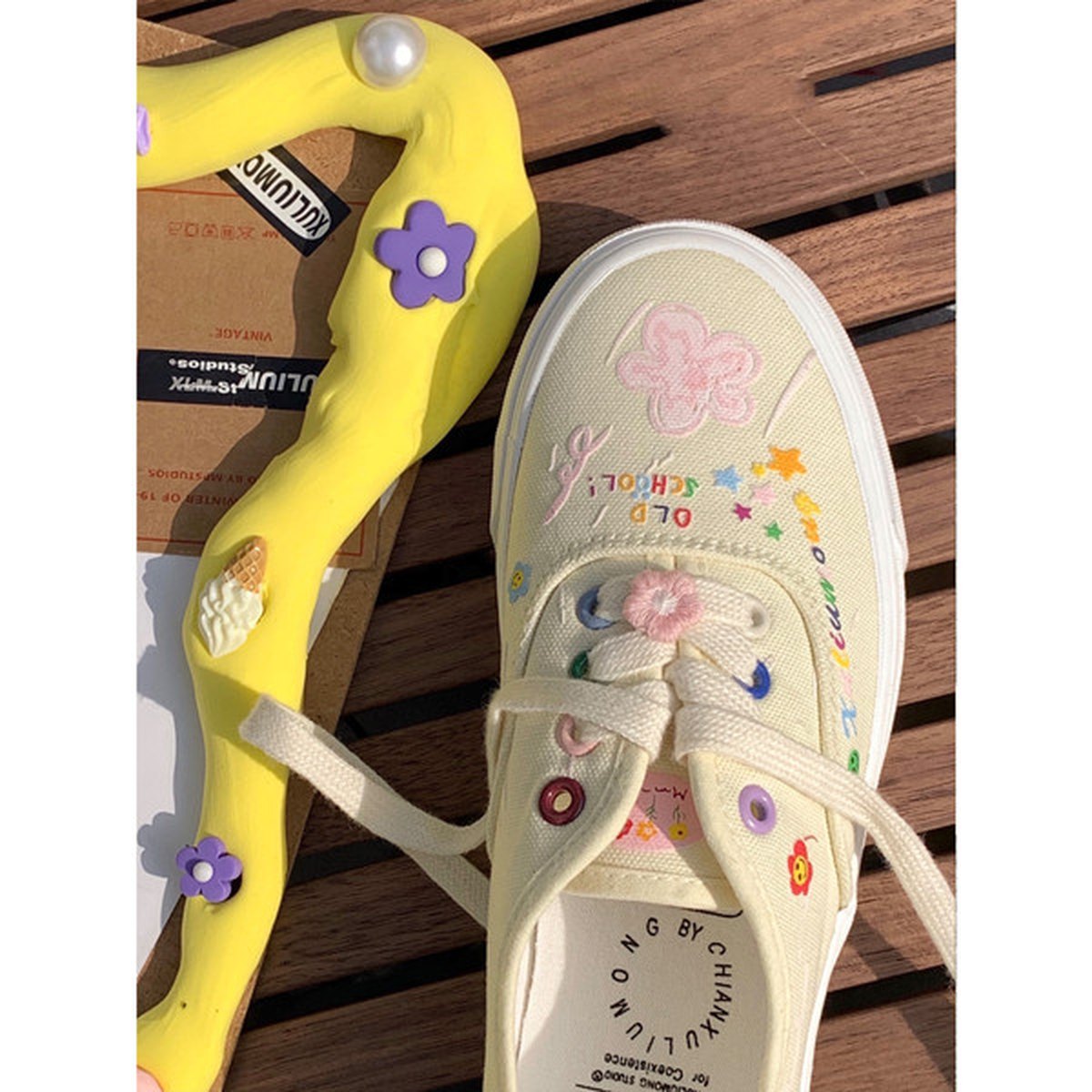 Women's Art Student Custard Canvas Shoes