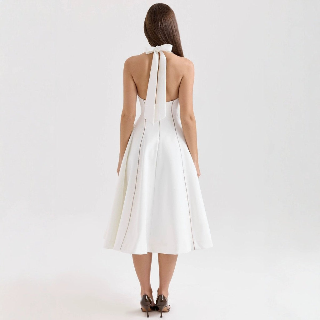Women's Backless Halter-neck Midi Dress