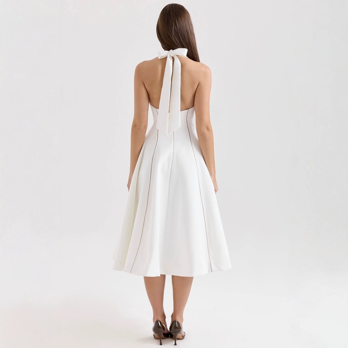 Women's Backless Halter-neck Midi Dress