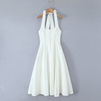 Women's Backless Halter-neck Midi Dress