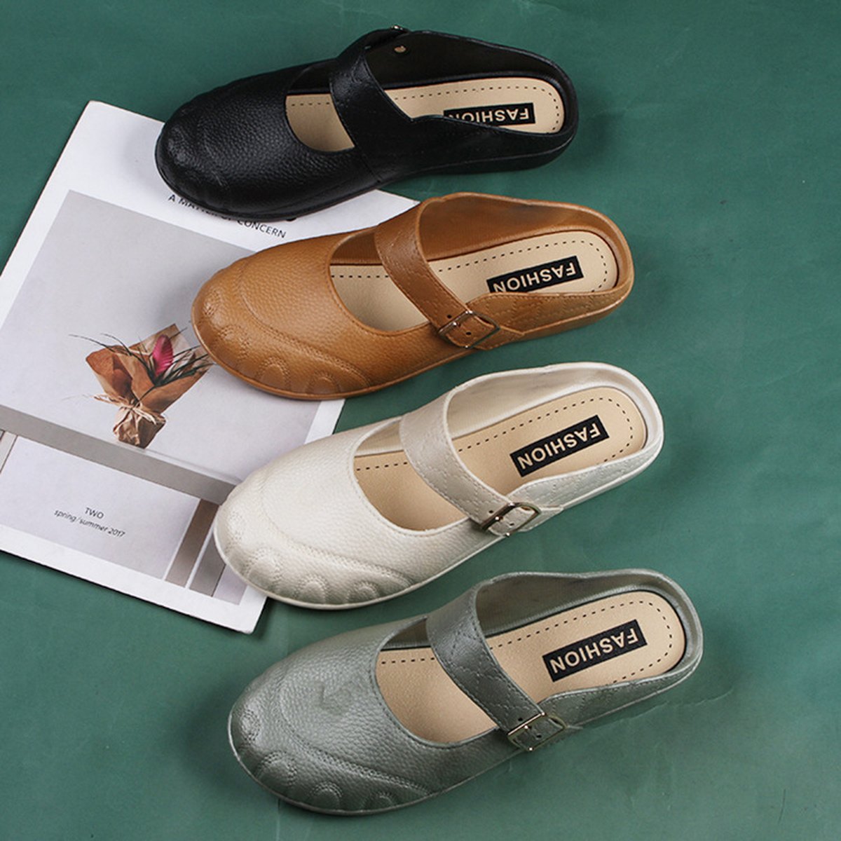 Women's Baotou Flat Semi Slippers