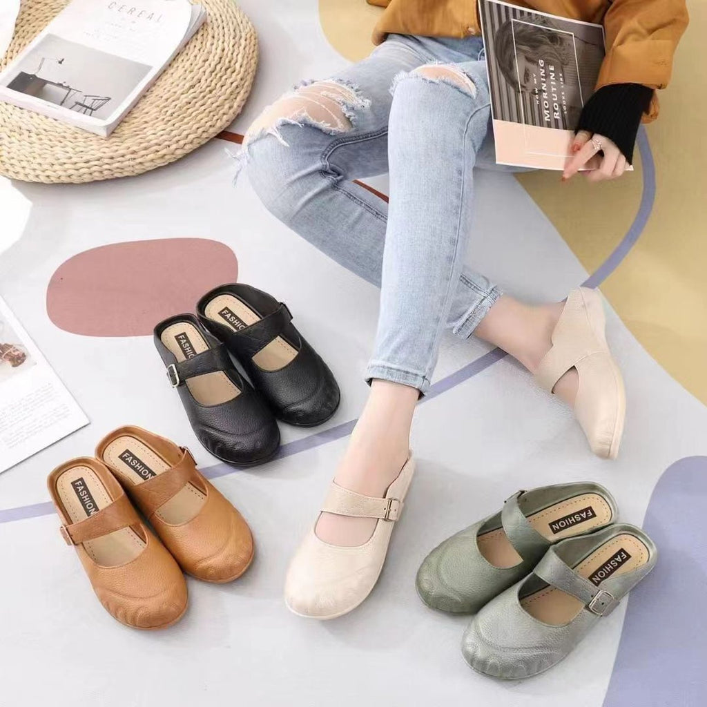 Women's Baotou Flat Semi Slippers