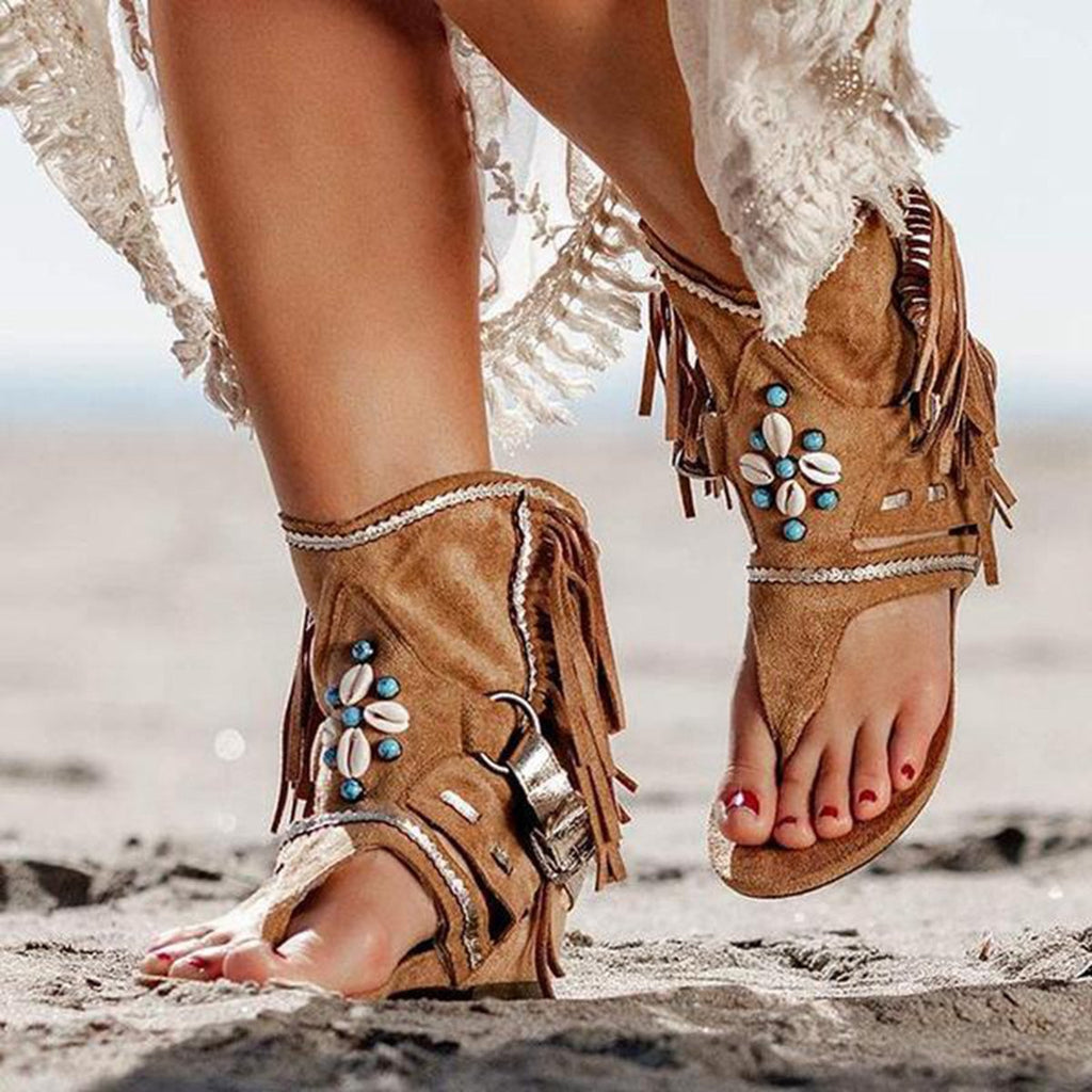 Women's Beaded Roman Sandals