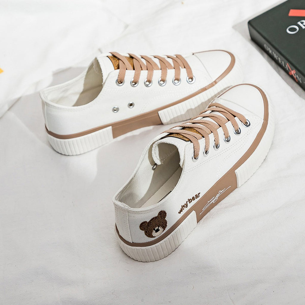 Women's Bear Canvas Shoes Board Students