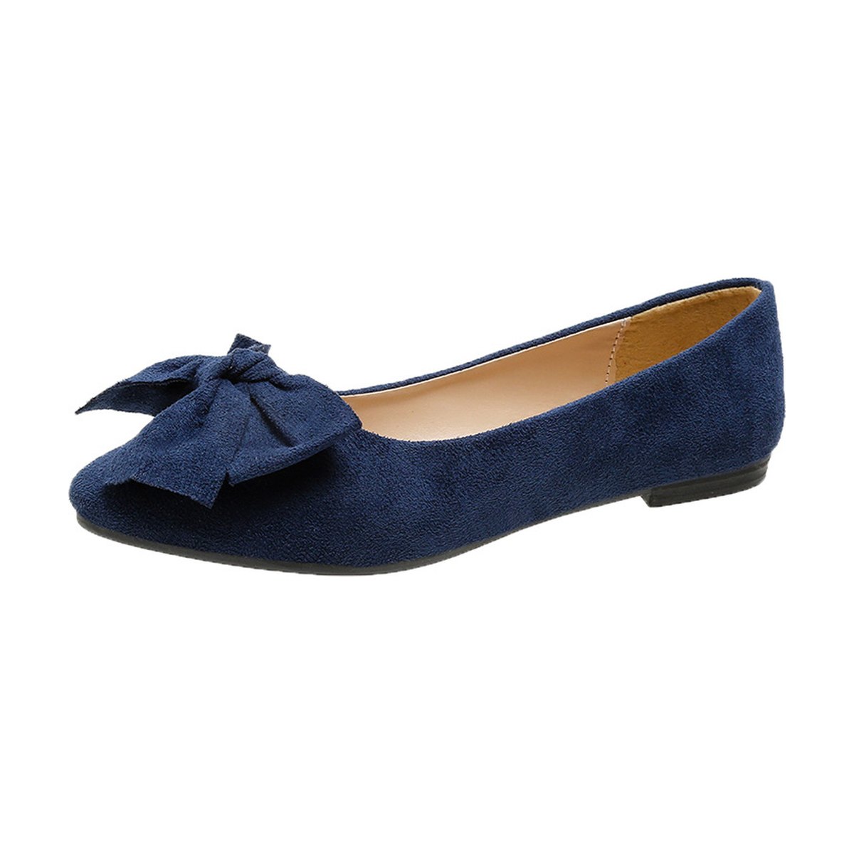 Women's Big Bow Flat Shoes Pointed-toe Low-heeled Casual