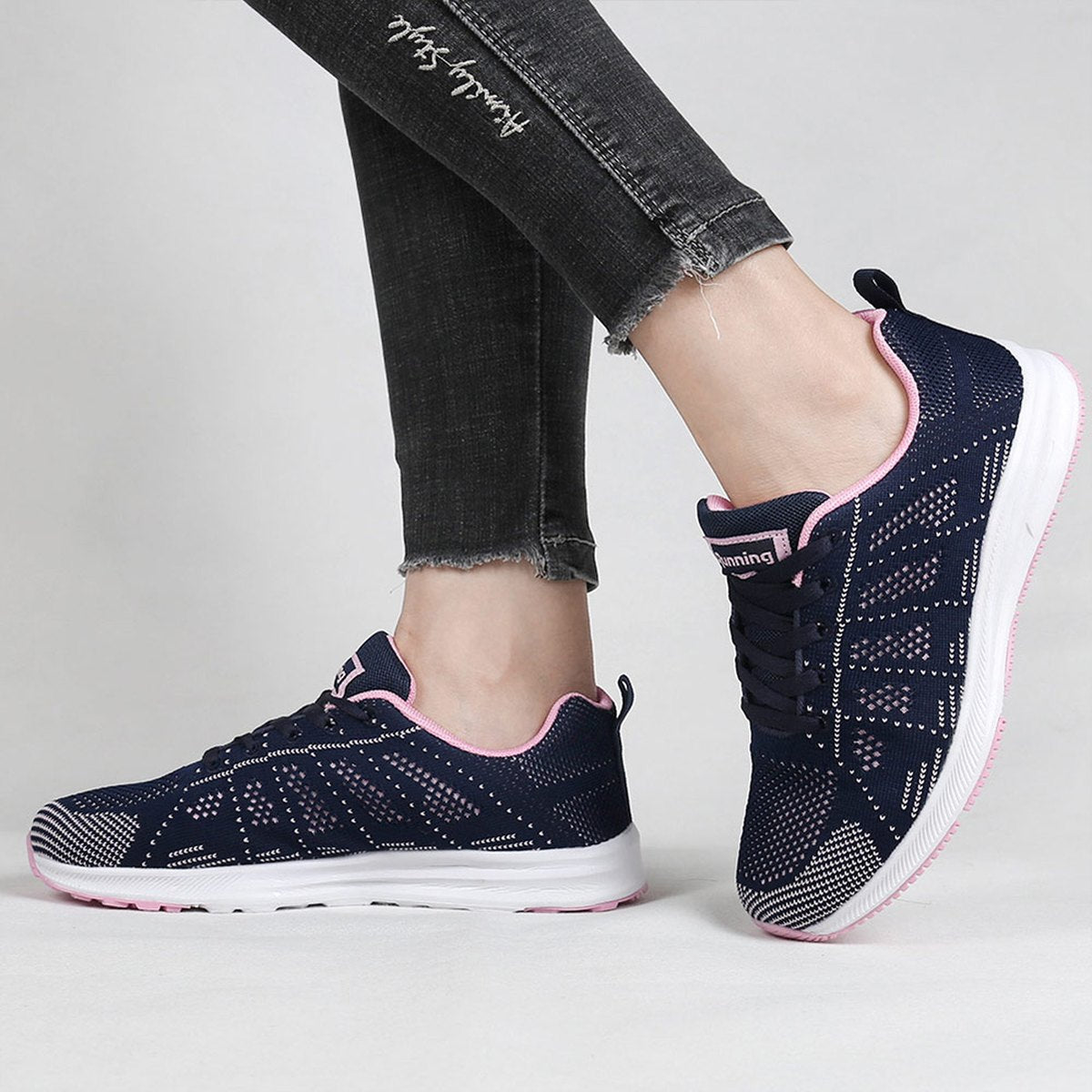 Women's Black & White Sneakers