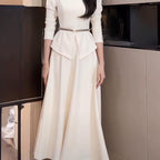 Women's Black Long Sleeve Leggings Suit