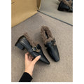 Women's Block Heel Mary Jane Shoes Fleece Lined