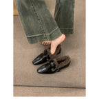 Women's Block Heel Mary Jane Shoes Fleece Lined