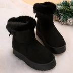 Women's Bow-knot Snow Boots Plus Velvet Warm Thick-soled