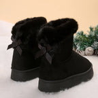 Women's Bow-knot Snow Boots Plus Velvet Warm Thick-soled