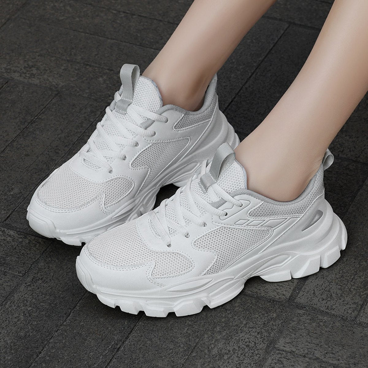 Women's Breathable Soft-soled Casual White Sneakers