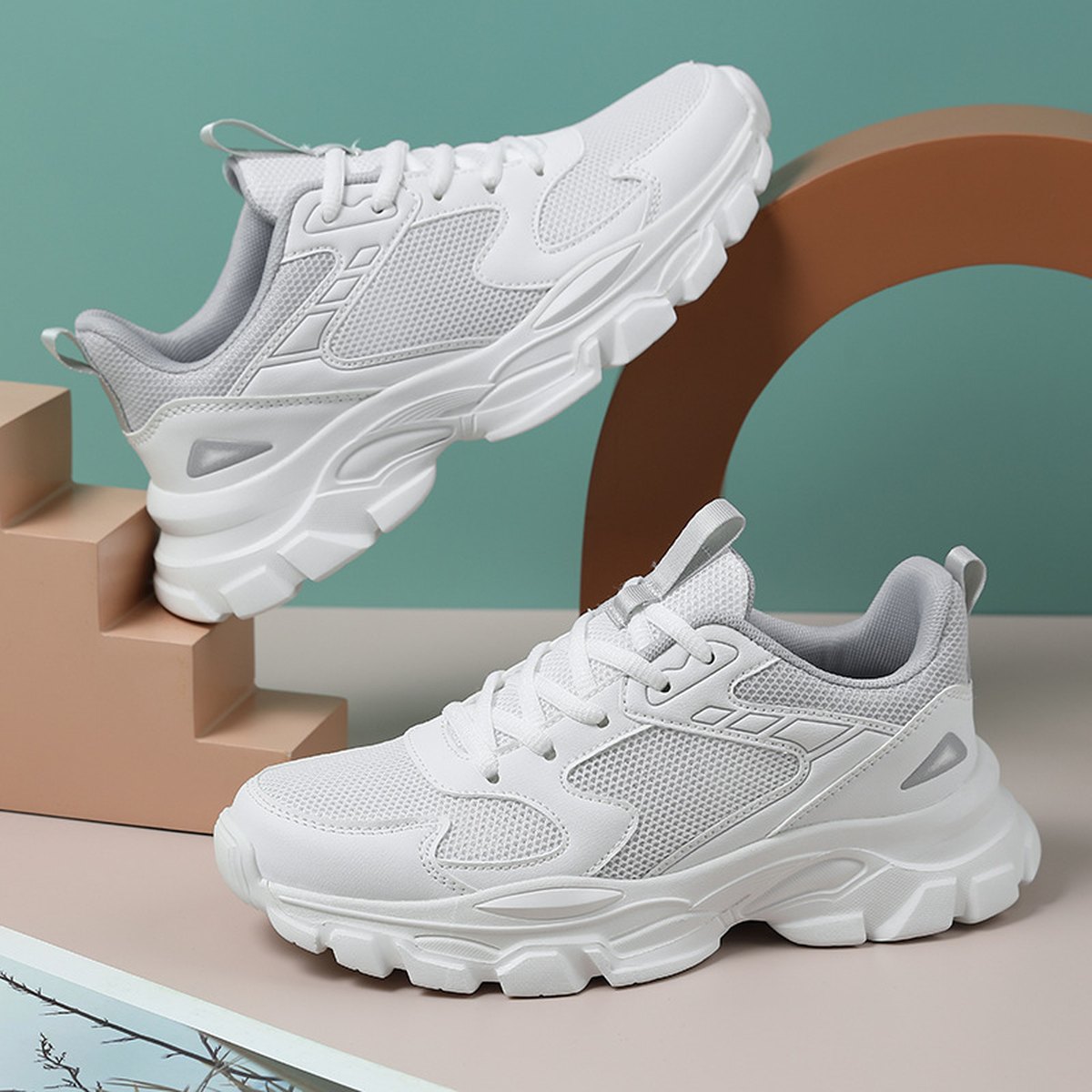 Women's Breathable Soft-soled Casual White Sneakers