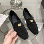 Women's British Loafers Square Toe Gommino