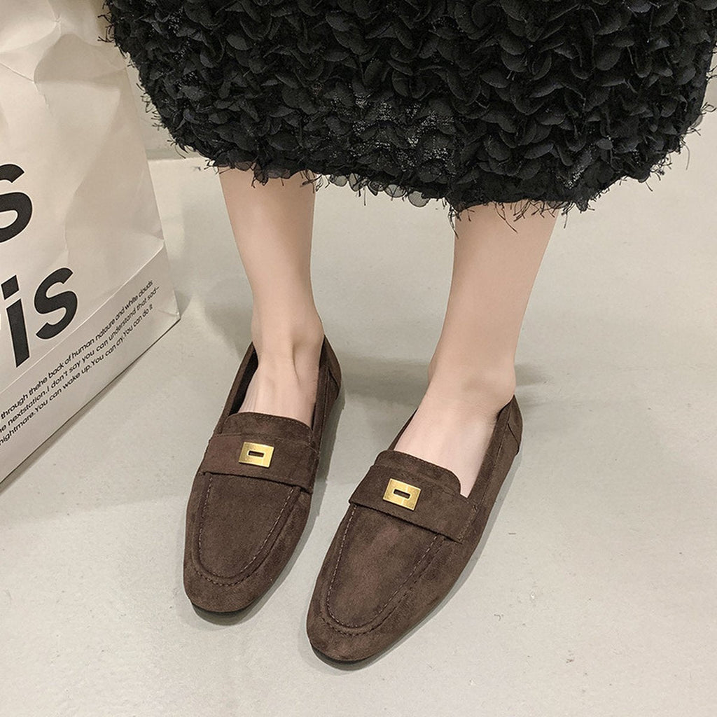 Women's British Loafers Square Toe Gommino