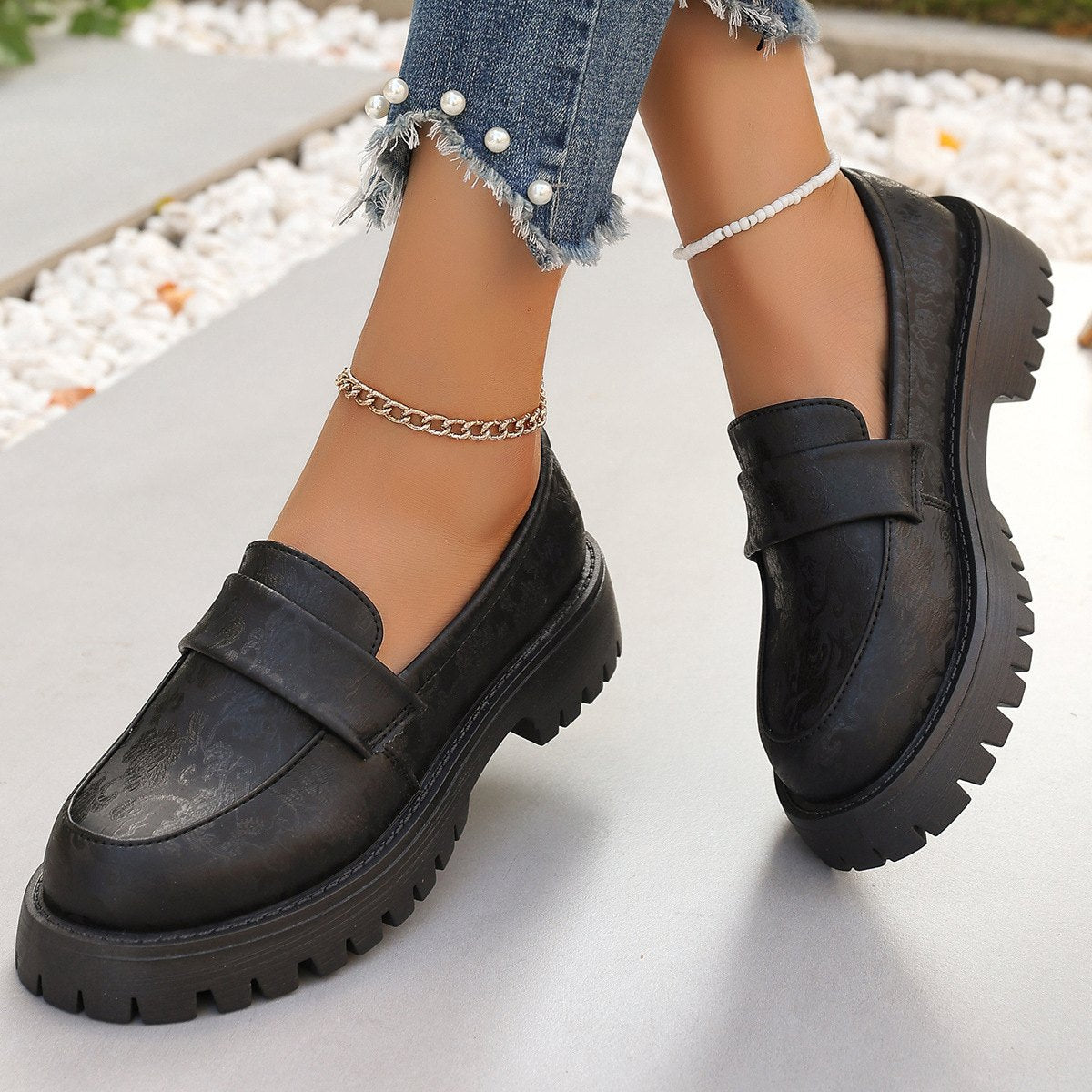 Women's British- Low-heeled Slip-on Loafers