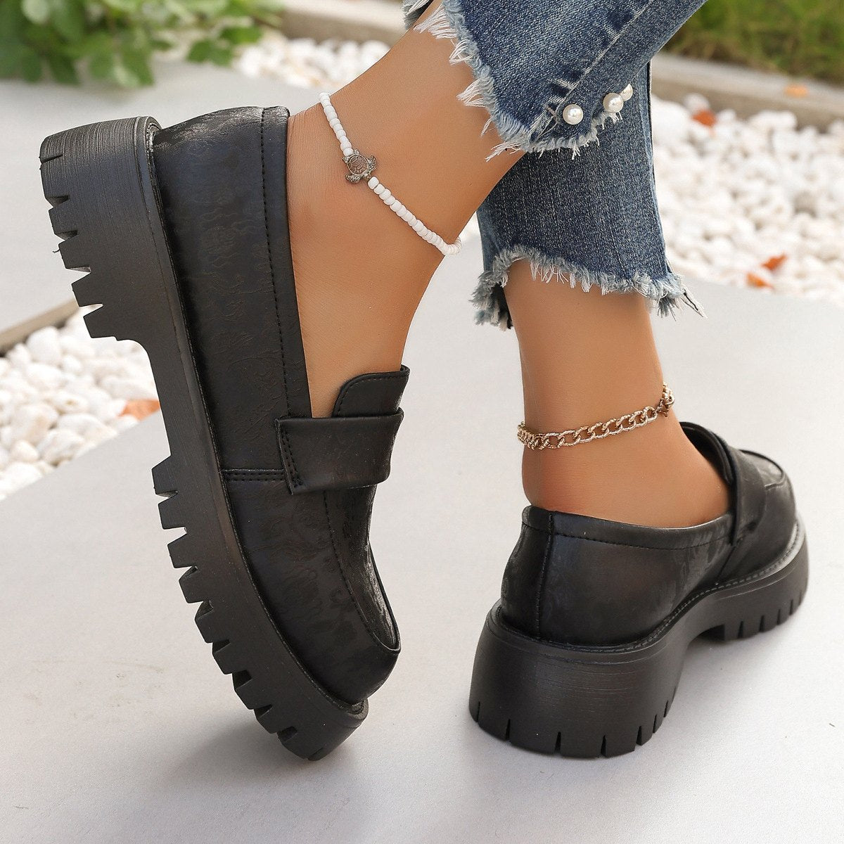 Women's British- Low-heeled Slip-on Loafers