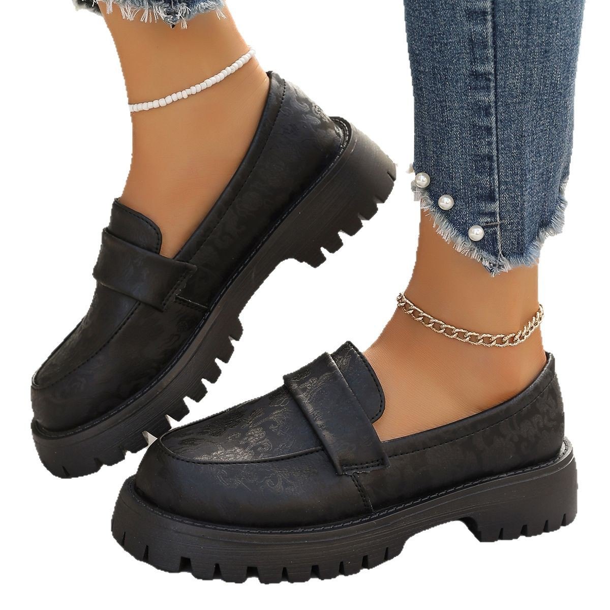 Women's British- Low-heeled Slip-on Loafers
