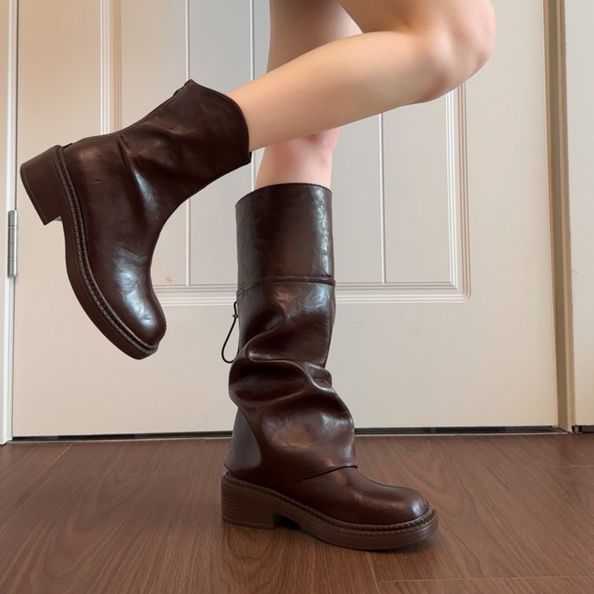 Women's British Slim-fit Platform Knee High Boots Mead