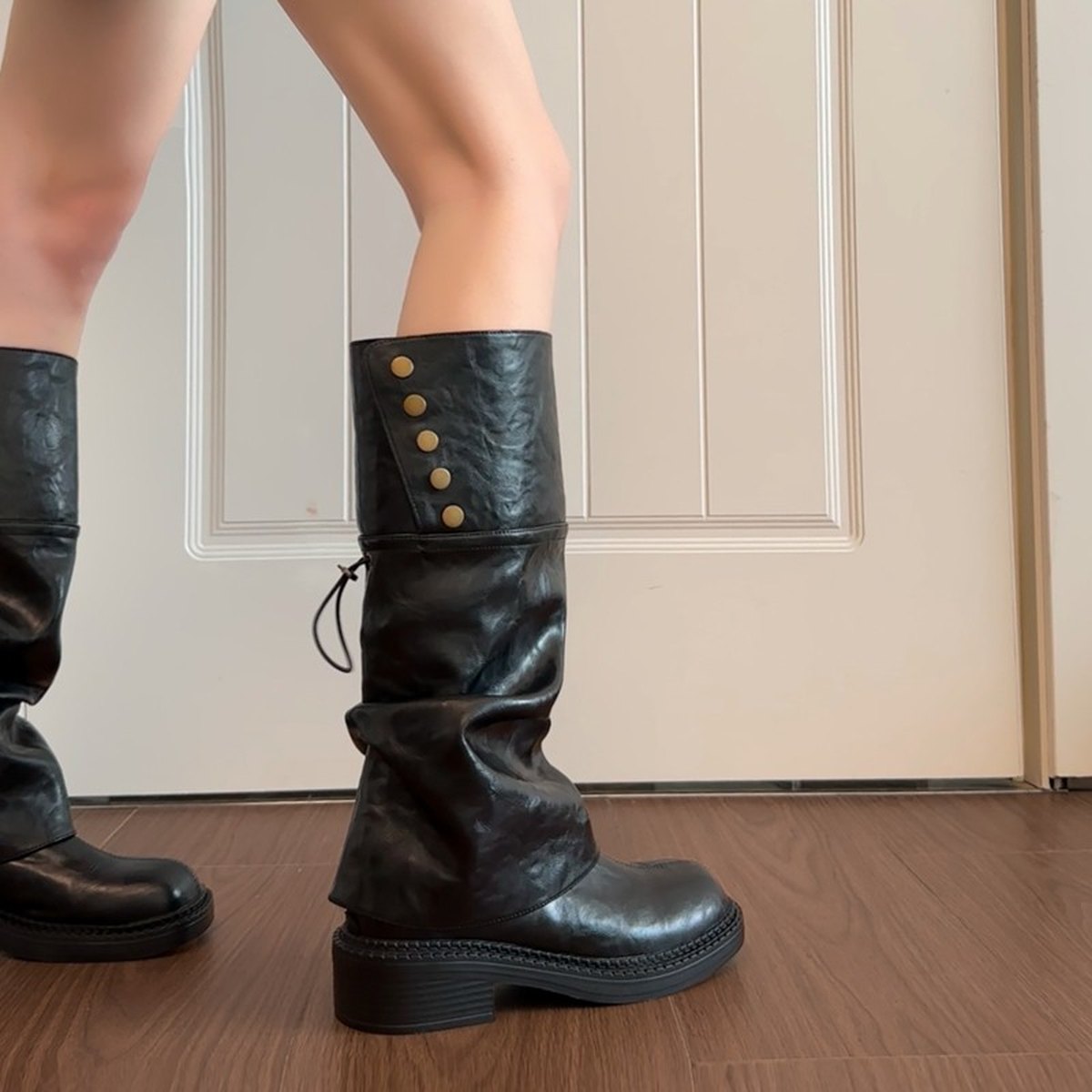 Women's British Slim-fit Platform Knee High Boots Mead