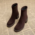 Women's Brown Heeled Ankle Boots Petite