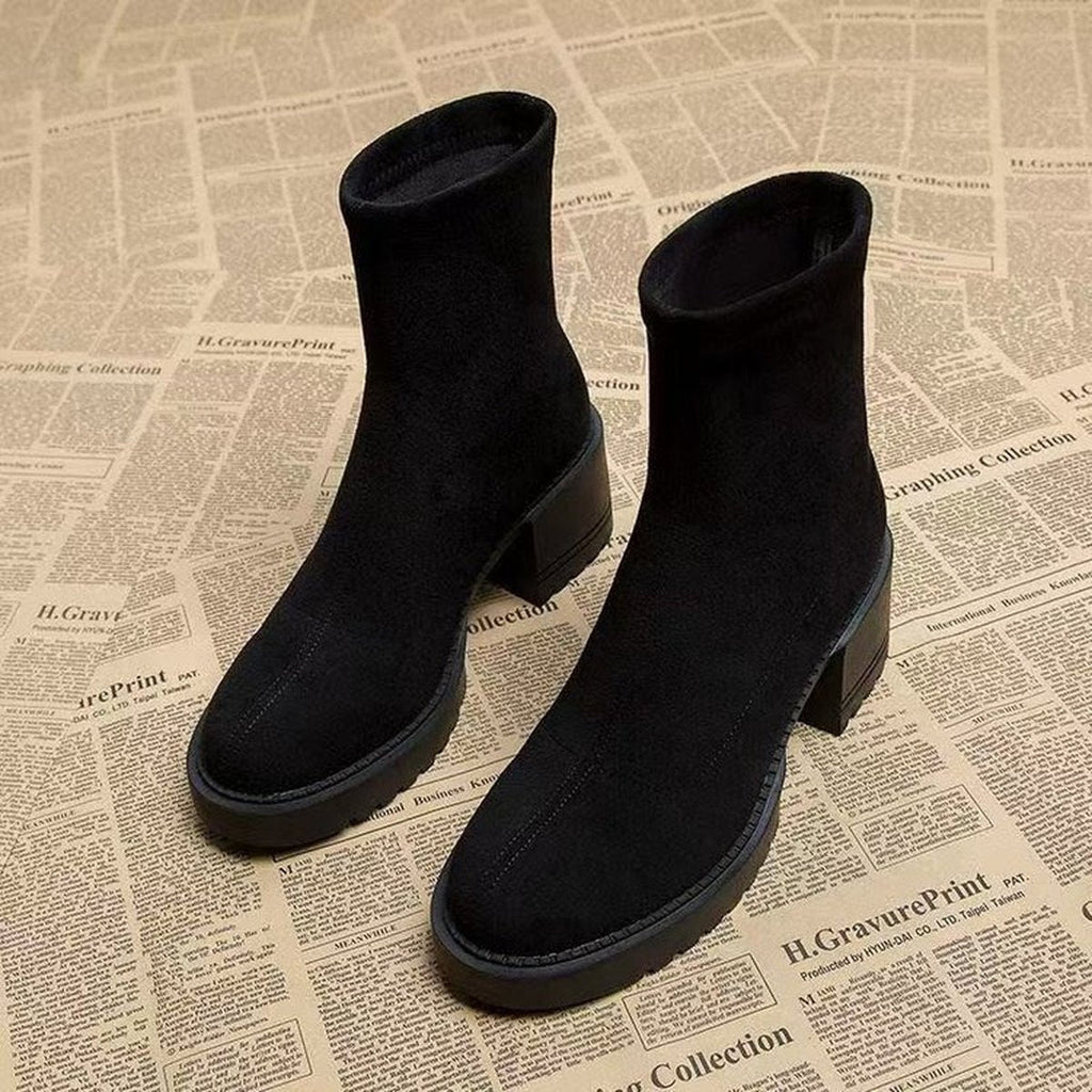 Women's Brown Heeled Ankle Boots Petite