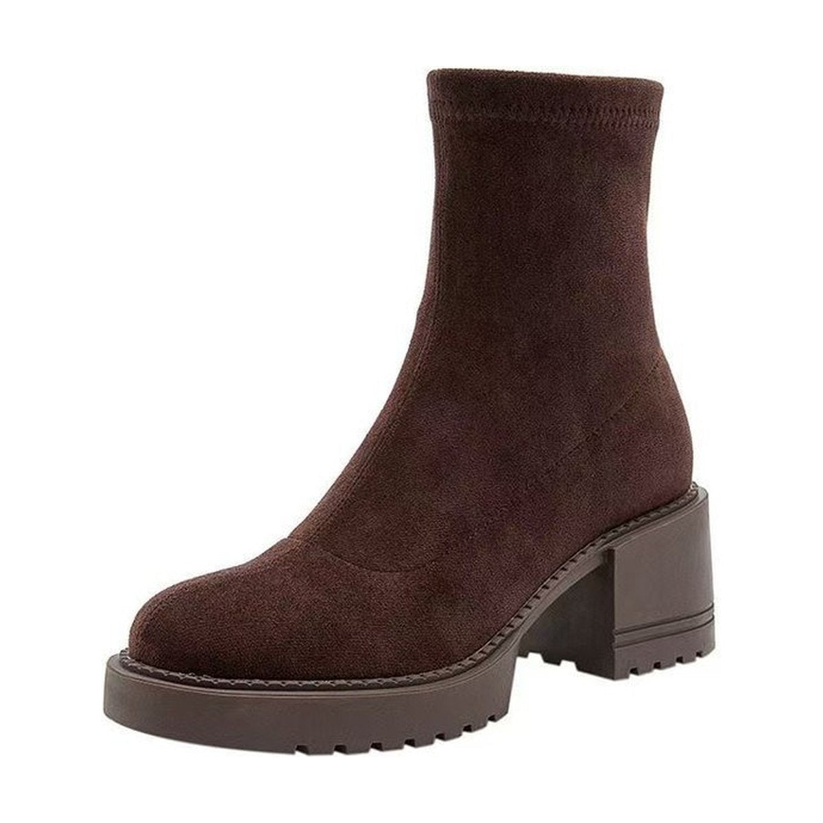 Women's Brown Heeled Ankle Boots Petite