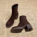 Women's Brown Heeled Ankle Boots Petite