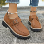 Women's Buckle Loafers British Height-increasing Thick-soled Casual Shoes