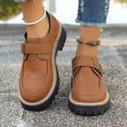 Women's Buckle Loafers British Height-increasing Thick-soled Casual Shoes