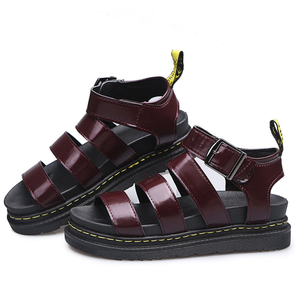 Women's Buckle Sandals Flat Platformthick Bottom Shoes