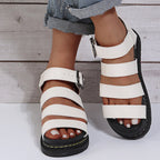 Women's Buckle Sandals Flat Platformthick Bottom Shoes
