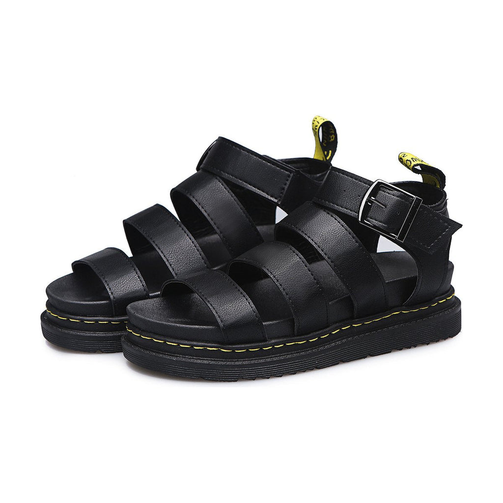 Women's Buckle Sandals Flat Platformthick Bottom Shoes