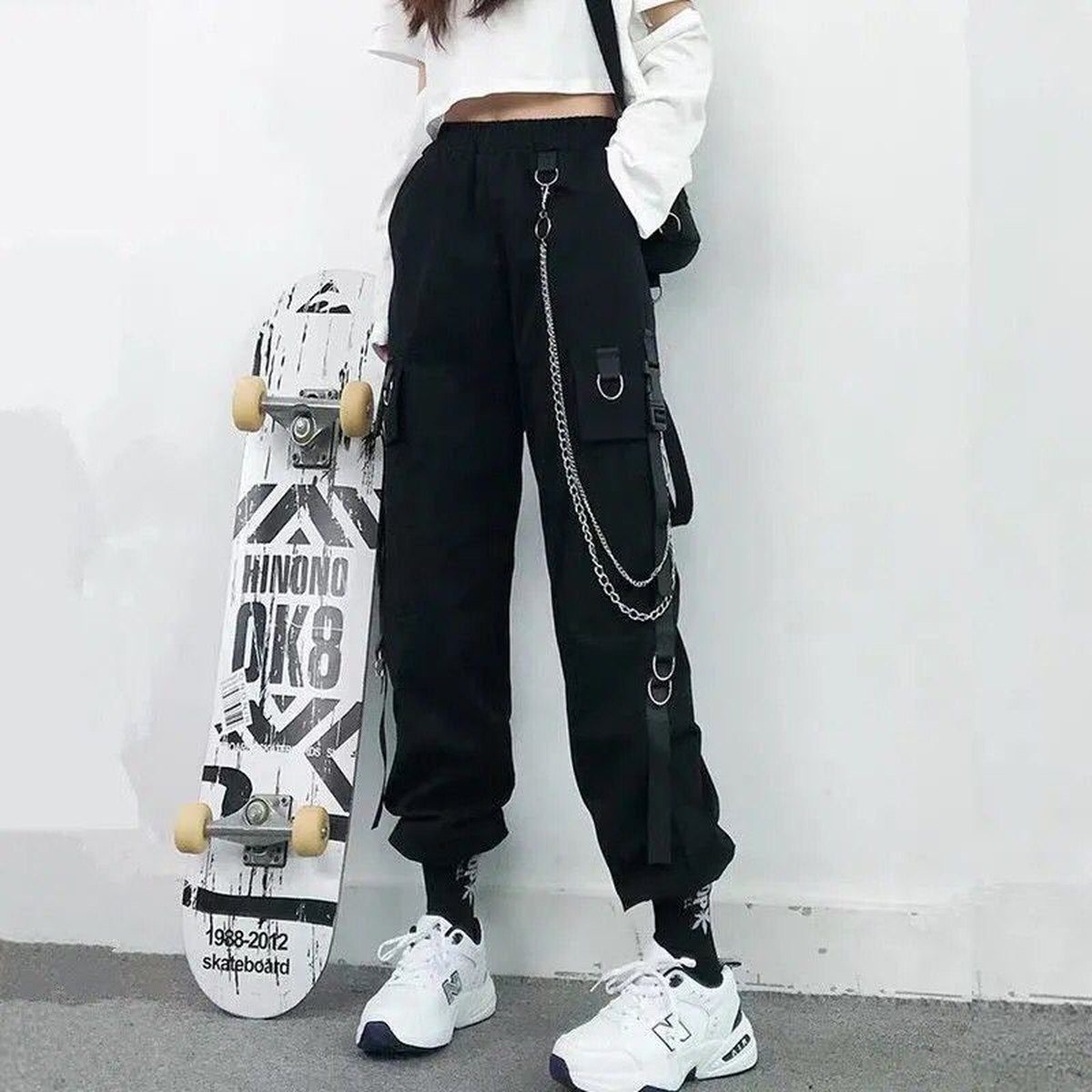Women's Cargo Pants Harem Punk Pockets Jogger