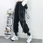 Women's Cargo Pants Harem Punk Pockets Jogger