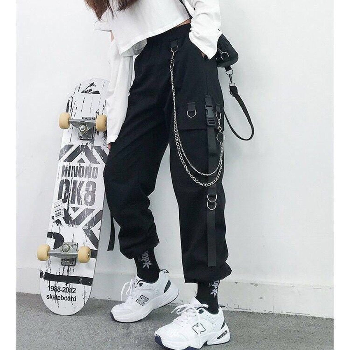 Women's Cargo Pants Harem Punk Pockets Jogger