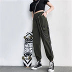 Women's Cargo Pants Harem Punk Pockets Jogger