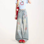 Women's Cartoon Embroidered Jeans