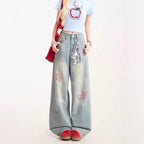 Women's Cartoon Embroidered Jeans