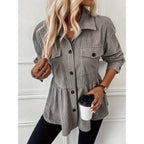 Women's Casual Doll Shirt Coat Corduroy