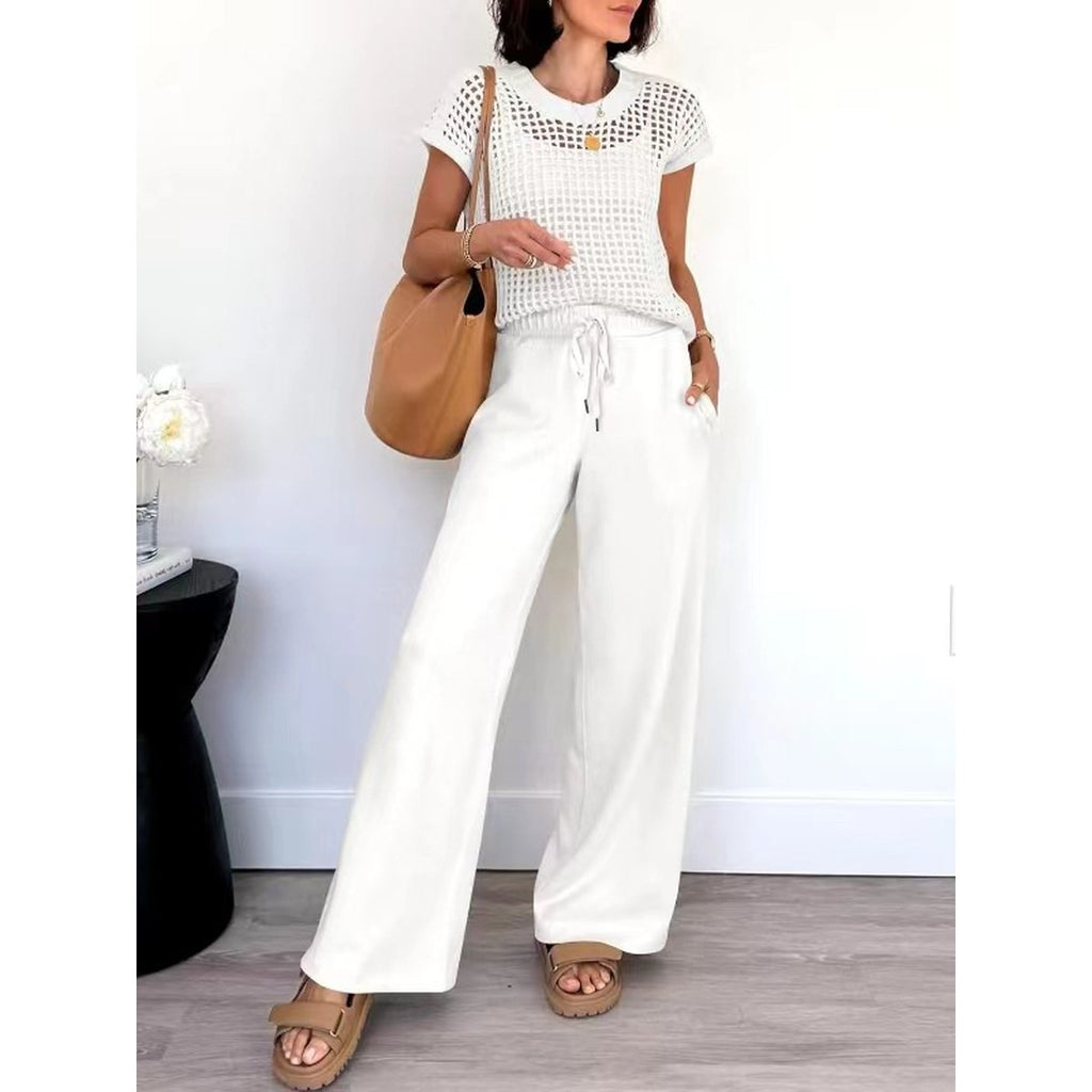Women's Casual Hollow-out Two-piece Set