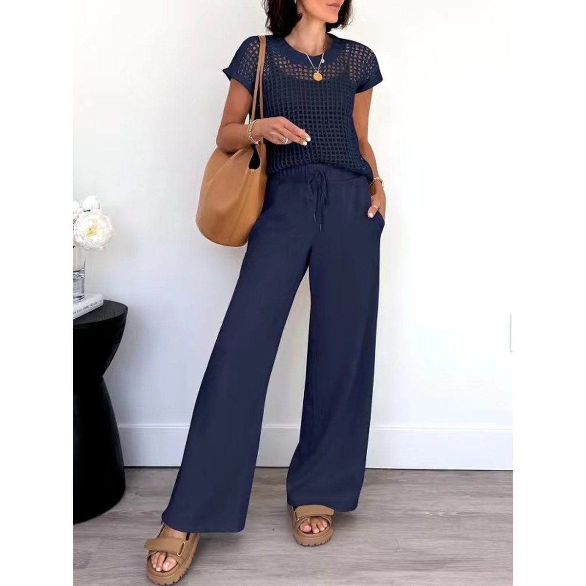 Women's Casual Hollow-out Two-piece Set