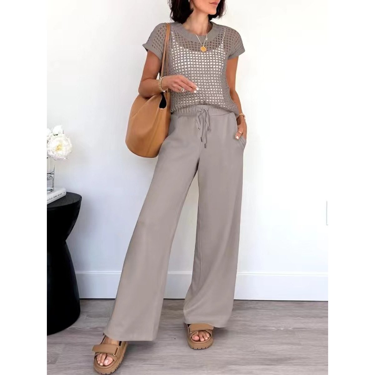 Women's Casual Hollow-out Two-piece Set