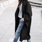 Women's Casual Long Jacket Pockets Solid Color Single