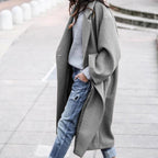 Women's Casual Long Jacket Pockets Solid Color Single