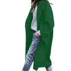 Women's Casual Long Jacket Pockets Solid Color Single