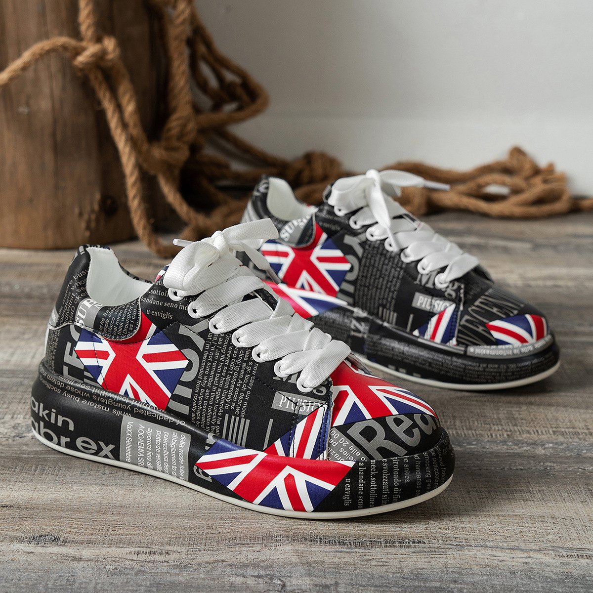 Women's Casual Platform Painted Sneakers