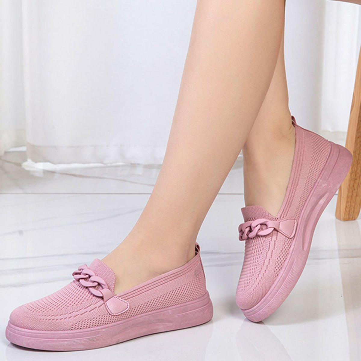 Women's Chain Detail Slip-On Flats